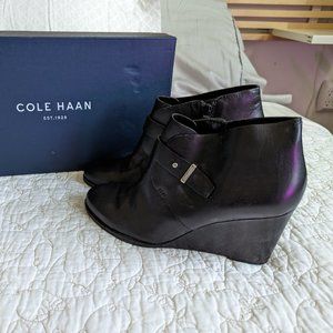 Cole Haan Landsman Booties, Black Leather Ankle boots